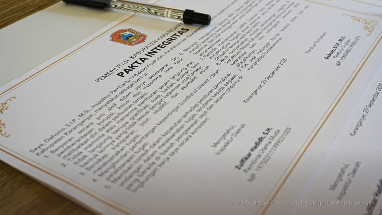 Pakta Integritas Inspektorat Daerah (29 September 2025)