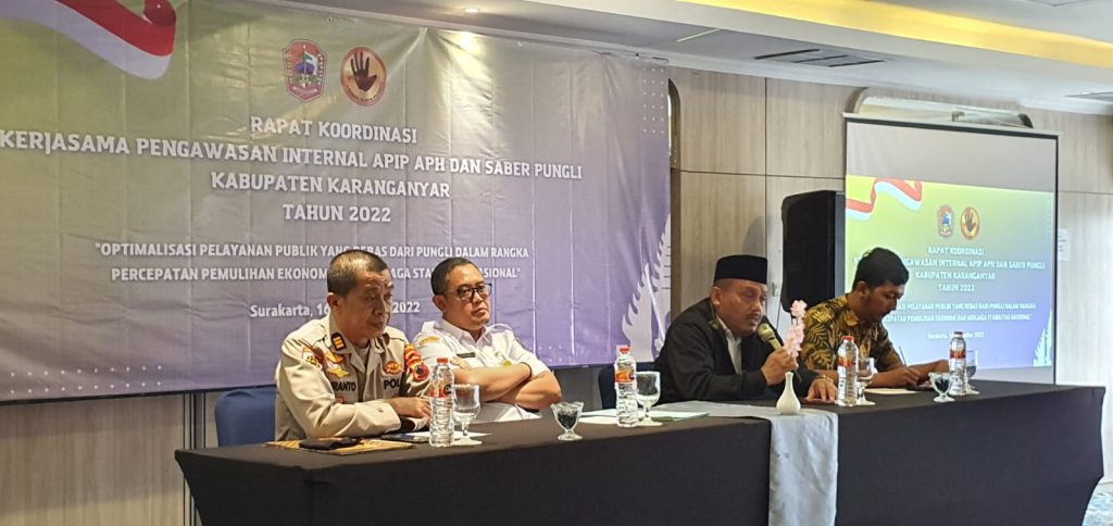 Rapat Koordinasi Kerjasama Pengawasan Internal APIP APH dan Saber Pungli
