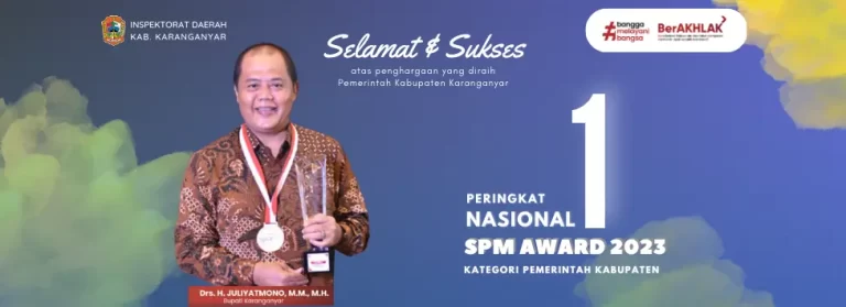 Kabupaten Karanganyar Peringkat 1 Nasional SPM Award 2023
