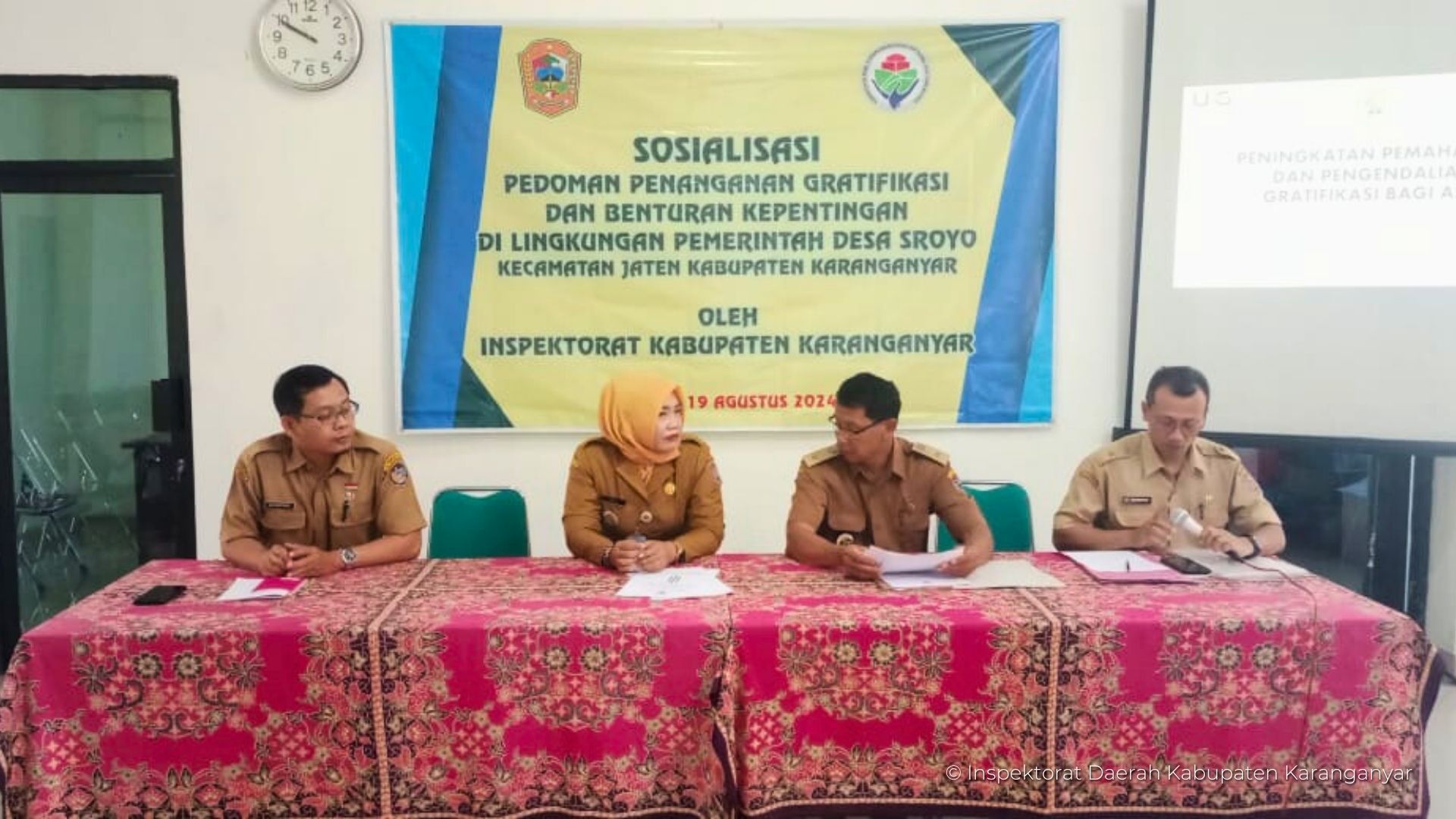 Sosialisasi Pedoman Penanganan Gratifikasi dan Benturan Kepentingan di Desa Sroyo, Jaten