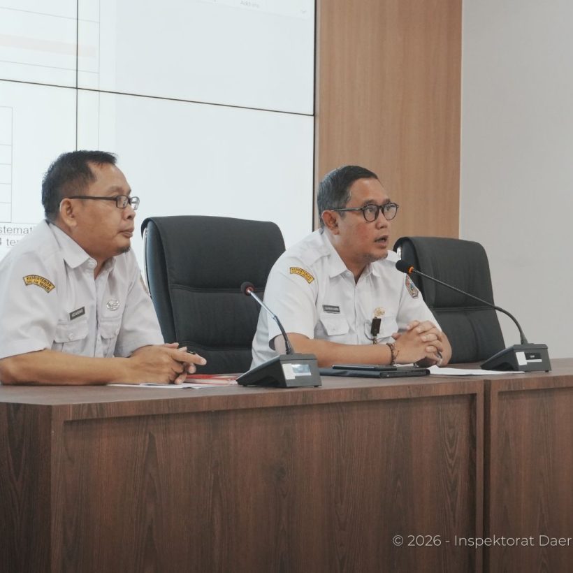 Inspektur Daerah dan Plt. Sekretaris dalam Rakor Persiapan Reviu LKPD (25 Februari 2026)